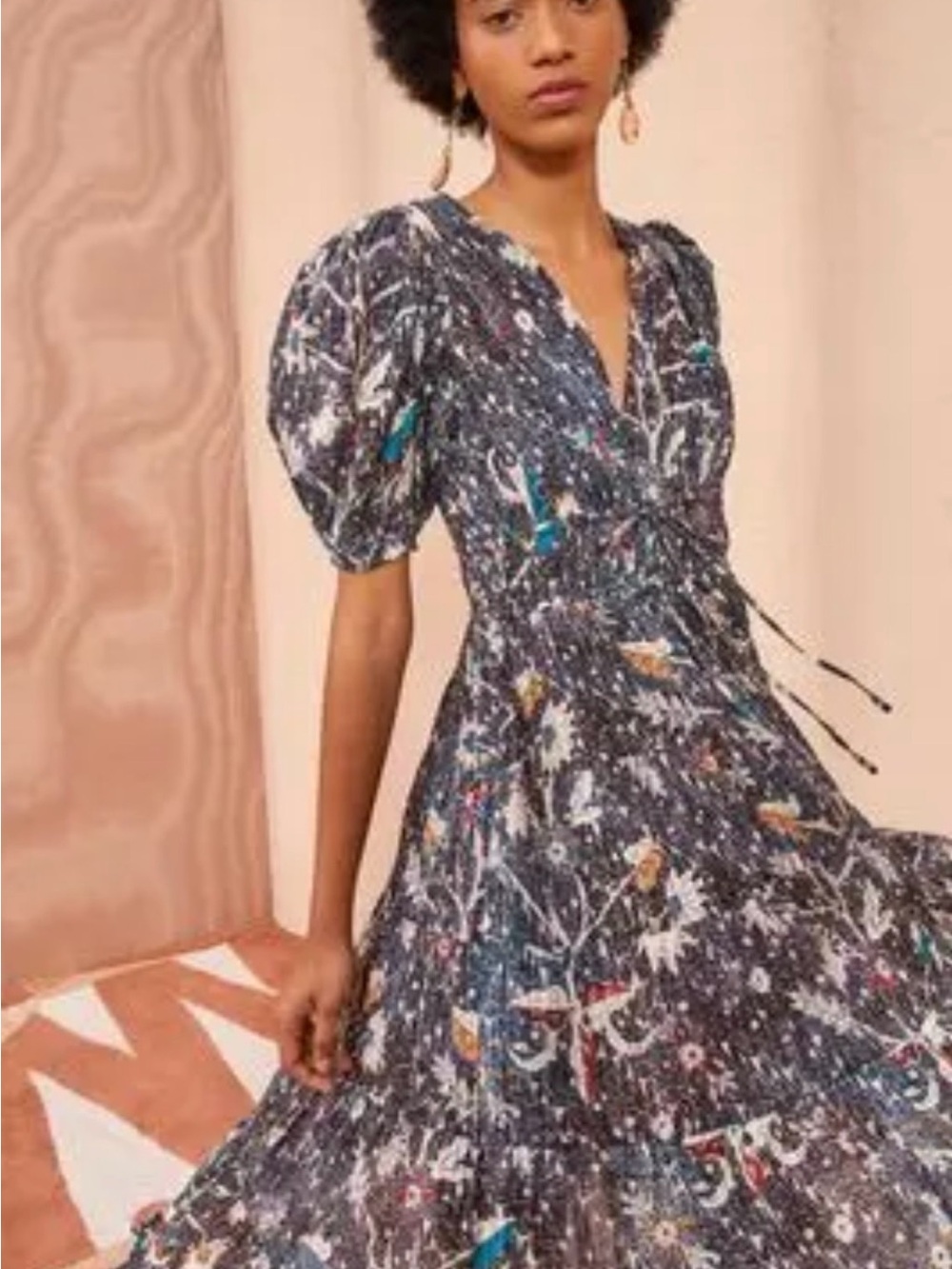 Ulla Johnson Thelma printed cotton blend midi dress. Small